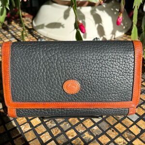 Dooney & Bourke Vintage All Weather Pebbled Leather Checkbook Wallet Black